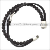 Stainless Steel Leather Bracelet b009814H