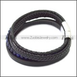 Stainless Steel Leather Bracelet b009808H4