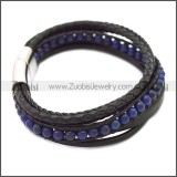 Stainless Steel Leather Bracelet b009808H4