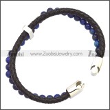 Stainless Steel Leather Bracelet b009811H