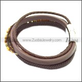 Stainless Steel Leather Bracelet b009808K1