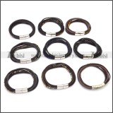 Stainless Steel Leather Bracelet b009808H3