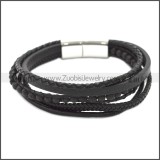 Stainless Steel Leather Bracelet b009808H1
