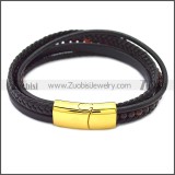 Stainless Steel Leather Bracelet b009807H1