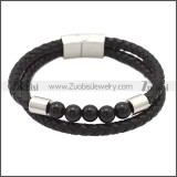 Stainless Steel Leather Bracelet b009809H1