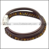 Stainless Steel Leather Bracelet b009808K3