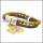 Stainless Steel Leather Bracelet b009811B