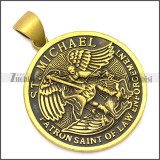 Golden Stainless Steel Saint Michael Pendant p010520GH