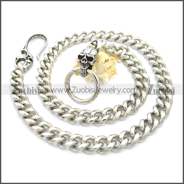 Stainless Steel Jean Chain w Skull Clasp for Mens y000061S