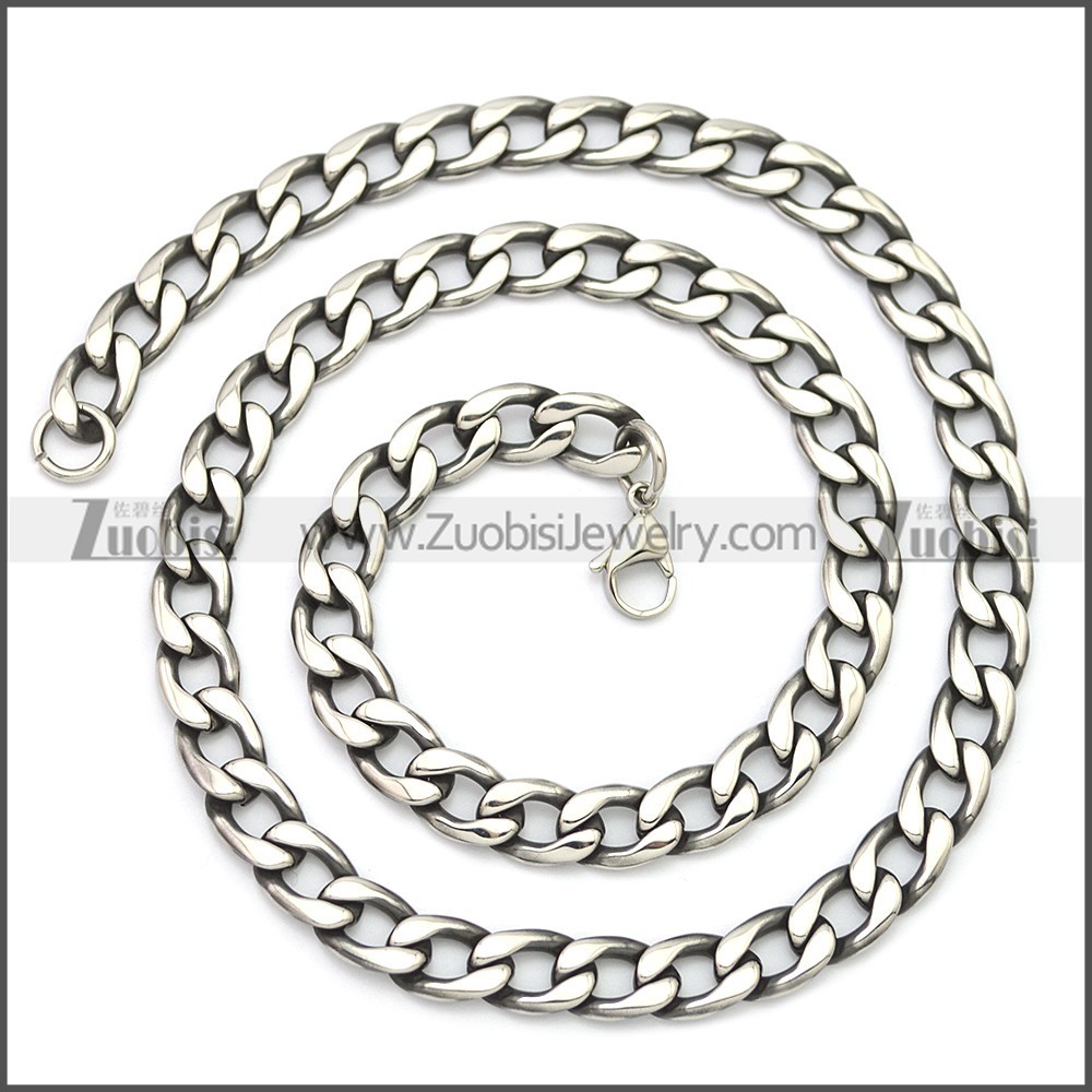Stainless Steel Chain Neckalce n003141SA2 Zuobisi Jewelry