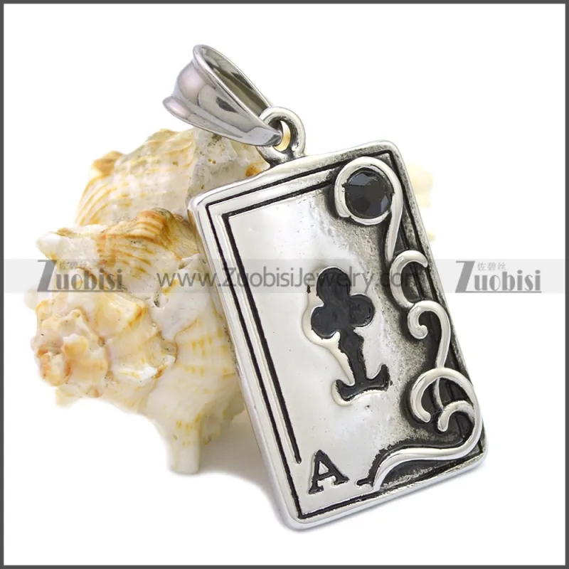 Stainless Steel Poker Cards Pendant p010678SH1