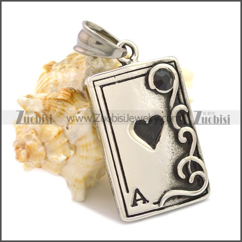 Ace of Hearts Poker Card Pendant p010678SH2