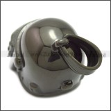 Black Stainless Steel Solderer Helmet Pendant p010706H