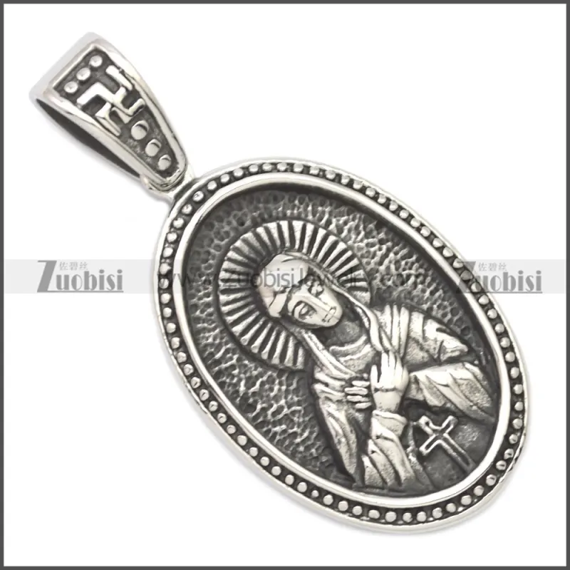 Big Casting Stainless Steel Virgin Mary Pendant p010649SH