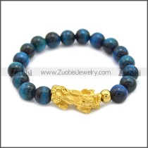 Golden Stainless Steel Pixiu Charm Bracelet b009868G4