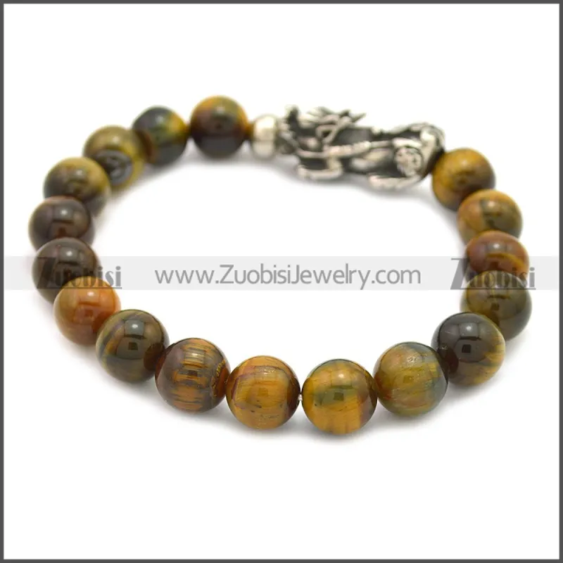 3D Pixiu Charm Tiger Eye Stone Bracelet b009868SH1