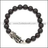 Lucky Money Black Agate Beads Pixiu Feng Shui Bracelet b009868SH2