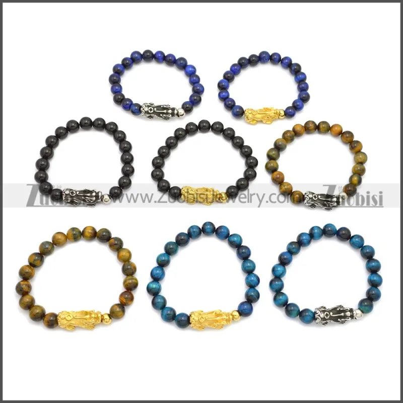 Lucky Money Black Agate Beads Pixiu Feng Shui Bracelet b009868SH2