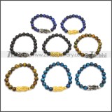 Feng Shui Sapphire Stone Bracelet With 24K Gold Plated Pixiu Charm b009868G3