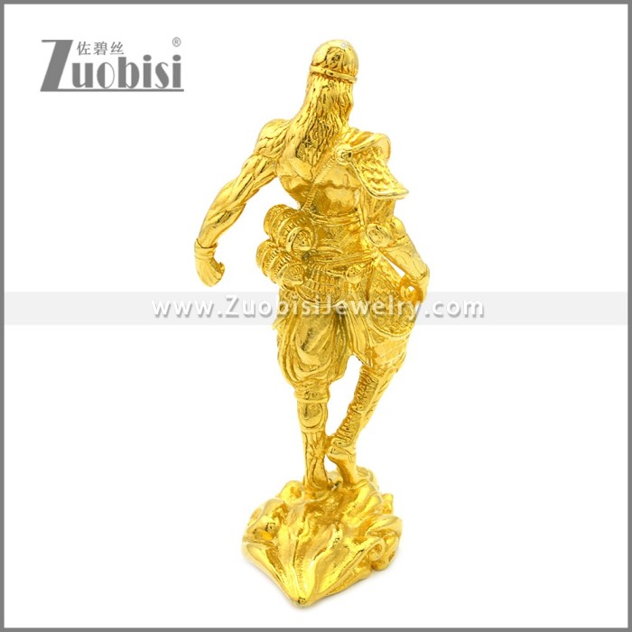 Monkey King Figurine Sun Wukong Figures Statue in Gold Plating Stainless Steel a001014G