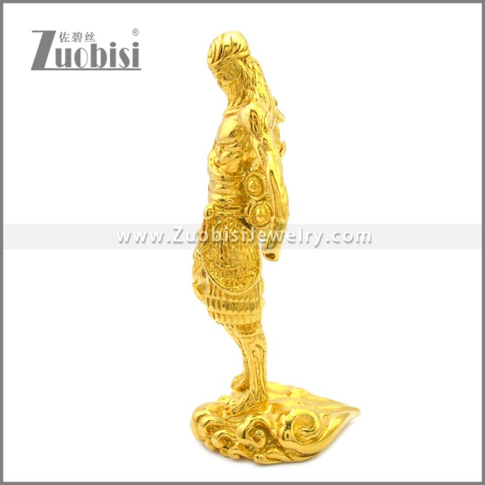 Monkey King Figurine Sun Wukong Figures Statue in Gold Plating Stainless Steel a001014G