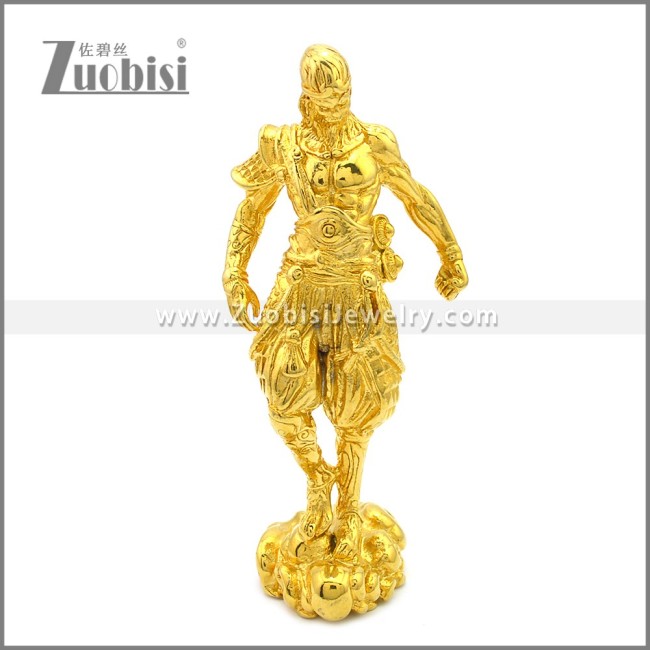 Monkey King Figurine Sun Wukong Figures Statue in Gold Plating Stainless Steel a001014G