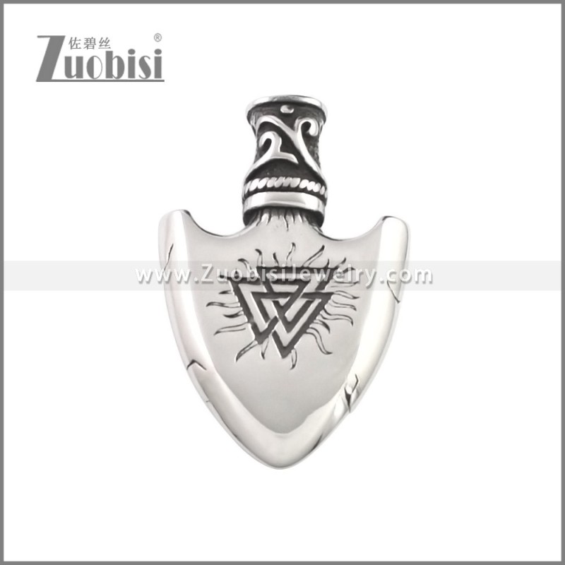 Compass Viking Shield Pendant p010900SA