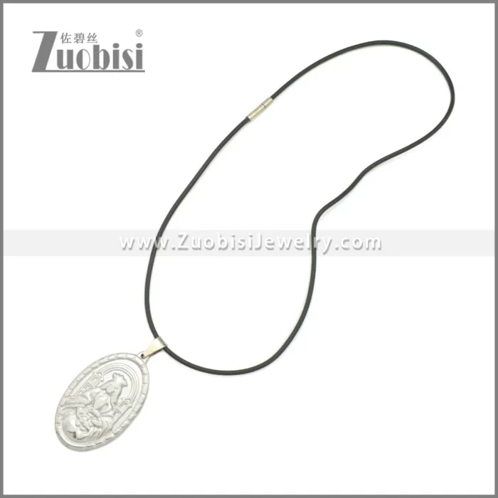 Rubber Necklace W Stainless Steel Clasp n003174HS1