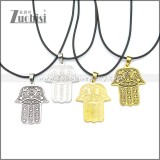 Rubber Necklace W Stainless Steel Clasp n003176HS1