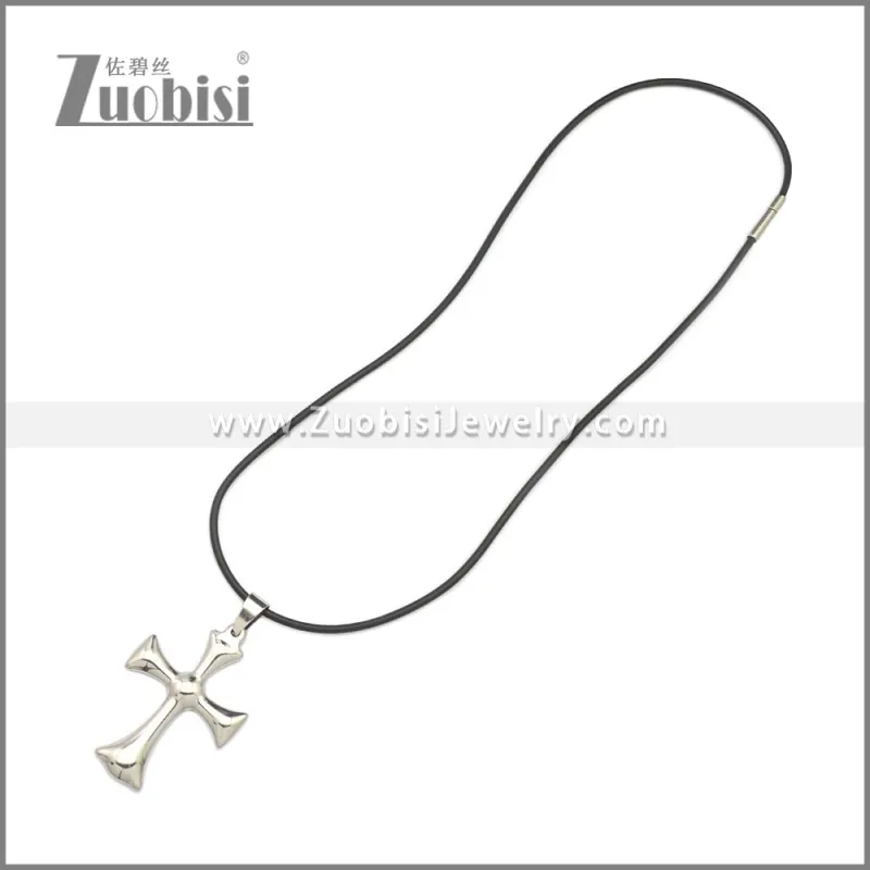 Rubber Necklace W Stainless Steel Clasp n003182HS