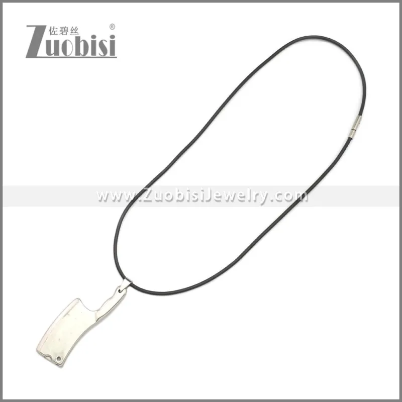Rubber Necklace W Stainless Steel Clasp n003189HS