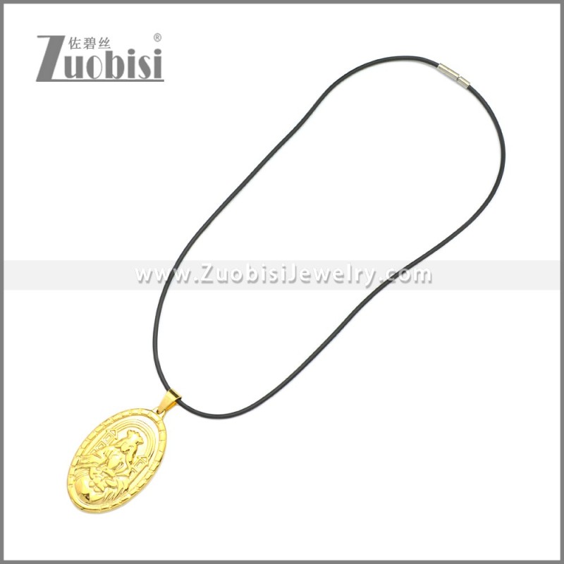 Rubber Necklace W Stainless Steel Clasp n003174HG2