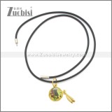 Rubber Necklace W Stainless Steel Clasp n003195HG