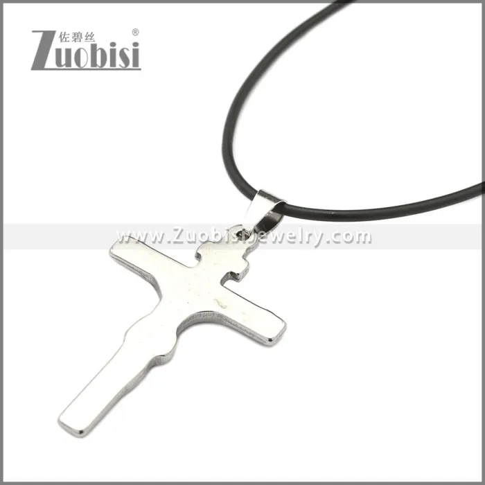 Rubber Necklace W Stainless Steel Clasp n003181HA