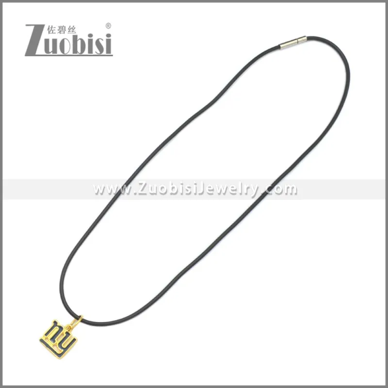Rubber Necklace W Stainless Steel Clasp n003194HG