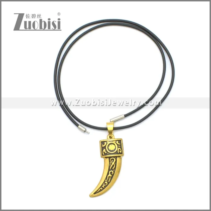 Rubber Necklace W Stainless Steel Clasp n003175HG1