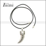 Rubber Necklace W Stainless Steel Clasp n003175HS1