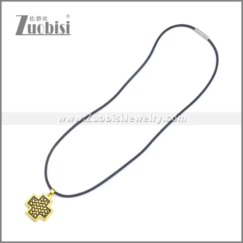 Rubber Necklace W Stainless Steel Clasp n003185HG