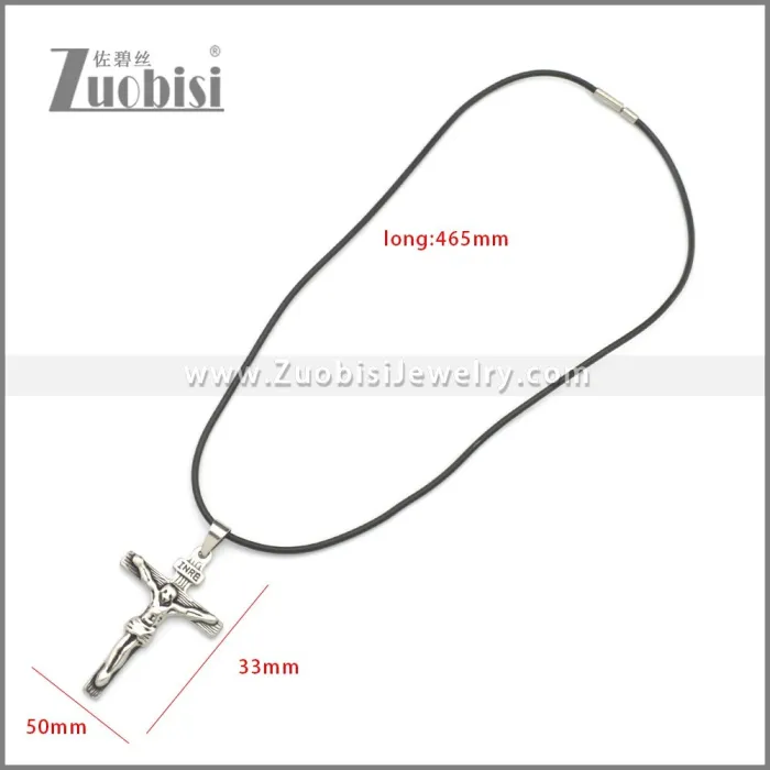 Rubber Necklace W Stainless Steel Clasp n003181HA