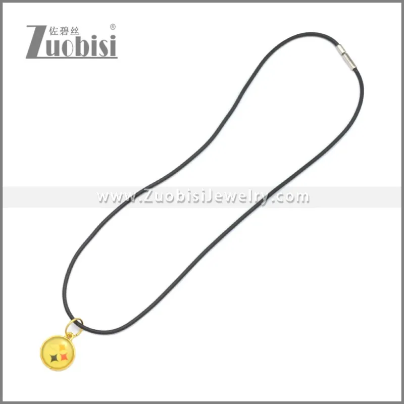 Rubber Necklace W Stainless Steel Clasp n003197HG