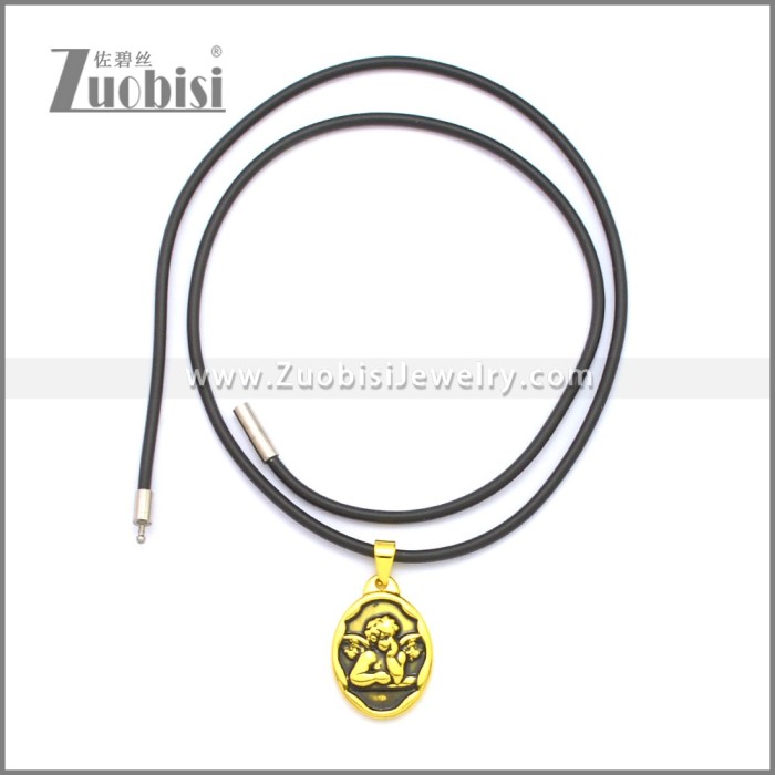 Rubber Necklace W Stainless Steel Clasp n003184HG