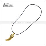 Rubber Necklace W Stainless Steel Clasp n003175HG1