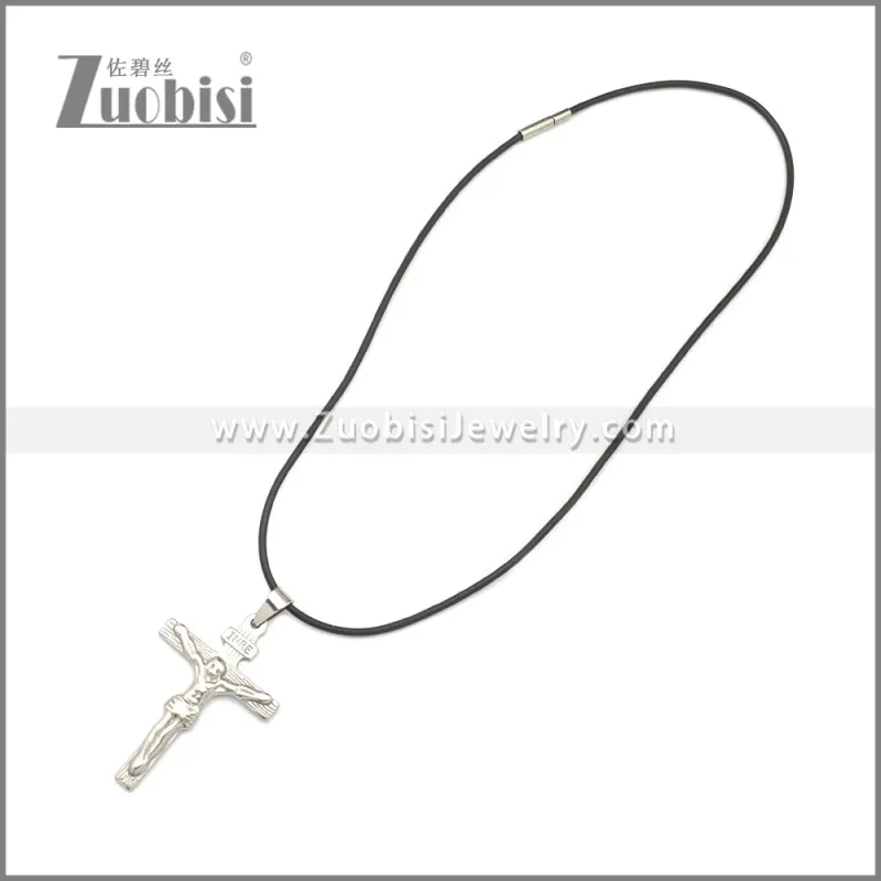 Rubber Necklace W Stainless Steel Clasp n003181HS