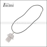 Rubber Necklace W Stainless Steel Clasp n003176HS2