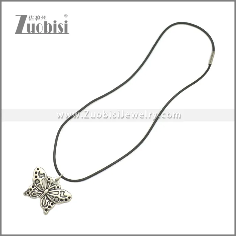 Rubber Necklace W Stainless Steel Clasp n003183HA
