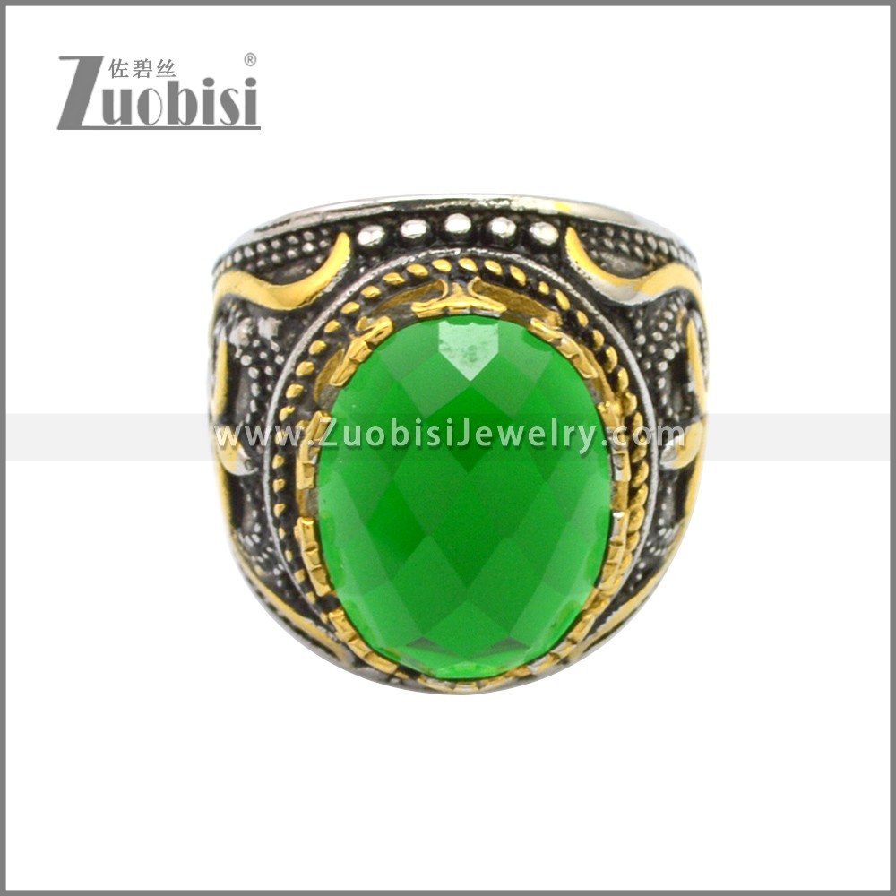Stainless Steel Ring r008747SAG Zuobisi Jewelry