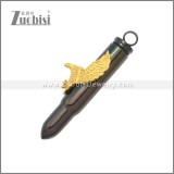 Black Bullet and Golden Eagle Stainless Steel Pendant p010930HG