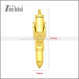 Golden Plating Stainless Steel Eagle Bullet Pendant p010930G