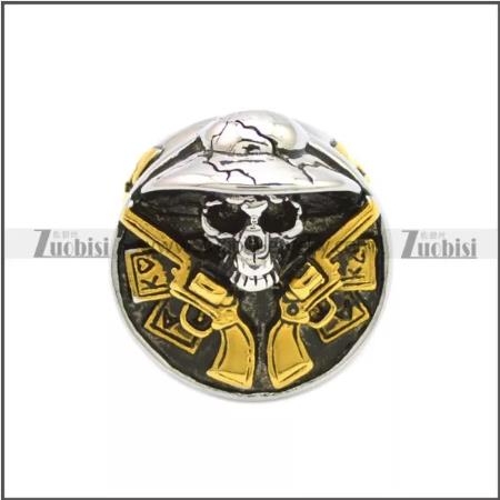 2 Guns Skull Biker Ring