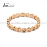 Rose Gold Stainless Steel Zircon Wedding Ring r008893R